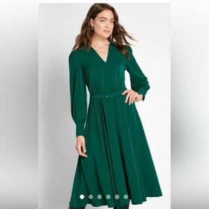 ModCloth Elegant Green Long Sleeve Dress